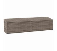 vidaXL Baule da Giardino Grigio 220x50x58 cm in Polyrattan, Scatola portaoggetti da Giardino, portaoggetti da Esterno, Scatola portaoggetti da Esterno
