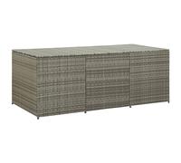 Baule da giardino in polyrattan 180x90x75 cm grigio
