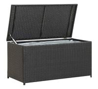 vidaXL Baule da Giardino Robusto Elegante Leggero Box Portaoggetti Contenitore Cassapanca in Polyrattan Telaio in Acciaio 116x60x60 cm Nero