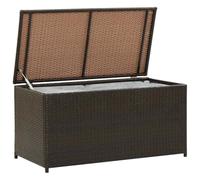 vidaXL Baule da Giardino Robusto Elegante Leggero Box Portaoggetti Contenitore Cassapanca in Polyrattan Telaio in Acciaio 100x50x50 cm Marrone