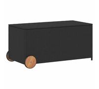 vidaXL Contenitore da Giardino con Ruote Nero 190L in Polyrattan