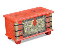 vidaXL Baule Rosso in Legno di Mango 80x40x45 cm