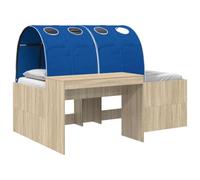 vidaXL Bed met Tunnel 3 st Sonoma eiken en blauw Bewerkt hout