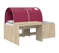 Letto con Tunnel 3 pz Rovere Sonoma e Rosso