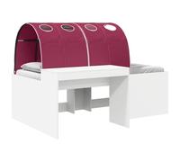 vidaXL Letto con Tunnel 4 pcs Rovere Artigianale e Rosso, Set moderno per camera, base letto rettangolare, spazio sotto il letto, mobili in legno, cornice contemporanea