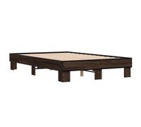 vidaXL Bedframe bewerkt hout metaal bruin eikenkleur 120x200 cm