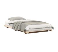 vidaXL Struttura Letto in Legno di Pino Marrone 90 x 210 cm. Stile Giapponese Moderno, Basso Profilo, con doghe. Facile da Montare e Finitura Opaca. Perfetta per Una Camera da Letto dal Design Minim