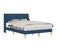 vidaXL Struttura del letto con testiera Blu 120 x 190 cm Tessuto, Mobili per Camera, Letto Rettangolare, Base in Tessuto Minimalista, Design Moderno, Decorazione Funzionale