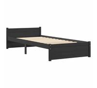 vidaXL Giroletto Nero in Legno Massello 90x200 cm