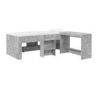 Struttura del Letto con Scrivania 2 pz Grigio Cemento