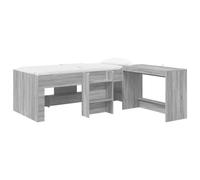 Struttura del Letto con Scrivania 2 pz Sonoma grigio