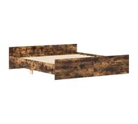 vidaXL Giroletto con Testiera e Pediera Rovere Fumo 180x200 cm