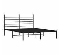 vidaXL Bedframe met hoofdbord metaal zwart 135x190 cm