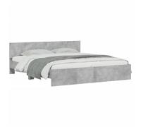 vidaXL Giroletto con Testiera Grigio Cemento 160x200 cm