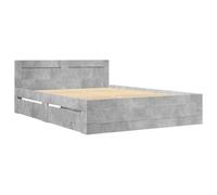 vidaXL Giroletto con testiera Grigio cemento 120x190 cm Legno multistrato