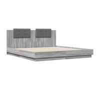 vidaXL Giroletto Testiera Grigio Sonoma 200x200 cm Legno Multistrato