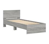 vidaXL Giroletto con Testiera Grigio Sonoma 90x190cm Legno Multistrato