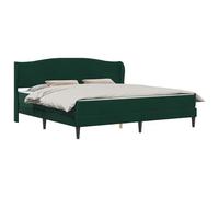 vidaXL Struttura del letto Verde Scuro 200 x 200 cm Velluto, Letto Moderno, Design Rettangolare, Costruzione in Plywood, Testiera Rivestita, Mobili Minimalisti per la Camera