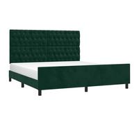 vidaXL Giroletto con testiera in velluto Verde scuro 180x200 cm