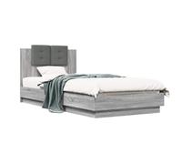 vidaXL Bedframe met Hoofdeinde Grijs Sonoma 80 x 200 cm Bewerkt hout