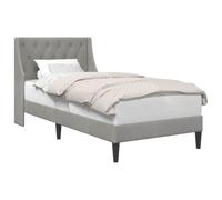 vidaXL Struttura del letto Grigio chiaro 100 x 200 cm Velluto, Letto rettangolare moderno, finitura in velluto alla moda, arredo resistente, design confortevole per la camera