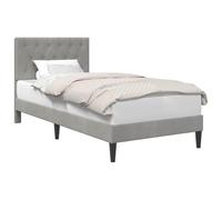 vidaXL Struttura del letto Grigio Chiaro 100 x 200 cm Velluto, Camera Moderna, Letto in Velluto, Design Rettangolare, Setup Pratico, Biancheria Elegante, Stile Funzionale