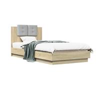 vidaXL Bedframe met Hoofdeinde Sonoma Eiken 80 x 200 cm Bewerkt hout