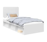vidaXL Struttura del Letto Bianco 100 x 200 cm Pino massello, Letto in Legno Elegante, Design Rettangolare Resistente per camere Moderne, Soluzione per Il Sonno Indoor
