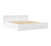 vidaXL Bedframe met hoofdeinde zonder matras 180x200 cm wit