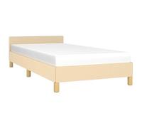 vidaXL Giroletto con Testiera Senza Materasso Crema 90x200 cm Tessuto