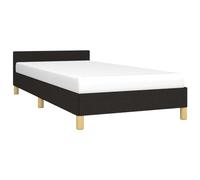 vidaXL Bedframe met hoofdeinde zonder matras 90x200 cm stof zwart