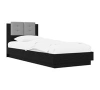 vidaXL Bedframe met Hoofdeinde Zwart eiken 80 x 200 cm Bewerkt hout