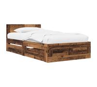 vidaXL Bedframe met lade met hoofdeinde 2 st Oud hout Bewerkt hout