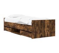 vidaXL Bedframe met lade met hoofdeinde Gerookt eiken Bewerkt hout