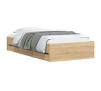 vidaXL Giroletto con cassetti Rovere Sonoma 75x190 cm Legno multistrato