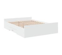 vidaXL Letto con cassetti, rete matrimoniale per ospiti, struttura del letto, mobile per camera da letto, legno di ingegneria bianco, 140 x 190 cm