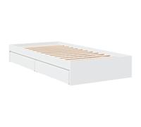 vidaXL Giroletto con Cassetti Bianco 90x200 cm in Legno Multistrato