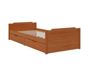 vidaXL Bedframe met lades massief grenenhout honingbruin 90x200 cm