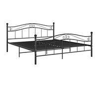 vidaXL Struttura per letto matrimoniale in metallo nero, stile moderno, robusta struttura in metallo verniciato a polvere, comfort e supporto, adatta per materassi da 160 x 200 cm