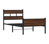 vidaXL Giroletto Senza Materasso Rovere Marrone 90x200cm in Truciolato, Letto Singolo, arredo Camera da Letto, Telaio Letto