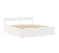 vidaXL Giroletto con Cassetti Bianco 180x200 cm Legno Massello di Pino, giroletto con cassetti, arredo Camera da Letto, Letto Contenitore