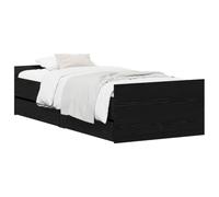 vidaXL Struttura del letto Rovere Nero 90 x 200 cm,