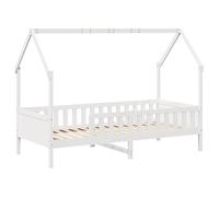 vidaXL Giroletto Casetta Bambini Bianco 80x200 cm Legno Massello Pino, struttura letto casa per bambini, giroletto per bambini, telaio letto per bambini
