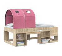 vidaXL Tunnel letto 2 pezzi rosa 211 x 52,5 x 2 cm poliestere, accessorio per camera da letto, tunnel per dormire rettangolare, poliestere resistente, accogliente caverna relax, design minimalista