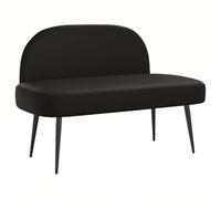 vidaXL Panchina imbottita con schienale Nero 110 x 60 x 76 cm, Panchina per Soggiorno, Seduta Moderno Rivestito, Pelle Sintetica, Design Versatile, Gambe Sghembe, Comfort in Schiuma