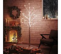 vidaXL Betulla con LED Bianco Caldo 96 LED 180 cm