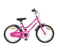vidaXL Bici per bambini da 18 pollici per 5 - 7 anni rosa nero Expect Adventure, classica bicicletta accessori per bambini, esperienza ciclistica per ciclisti all'aperto