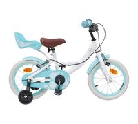 vidaXL Bicicletta Bambino 12 Pollici per 2-4 Anni Bianco, Bicicletta Bambino Classica, Manubrio Regolabile, Telaio in Acciaio, Modello di Infilamento per Avventure Bici Felice
