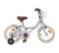 vidaXL Bicicletta per bambini da 12 pollici per 2-4 anni Grigio chiaro, Manubrio e sella regolabili Classic, Bicicletta per bambini per ragazzi e ragazze