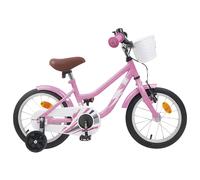 vidaXL Bicicletta per bambini da 12 pollici per 2-4 anni, rosa chiaro, classica bicicletta per bambini, maniglie regolabili, bicicletta sicura per principianti, bicicletta giocosa per giovani ciclisti
